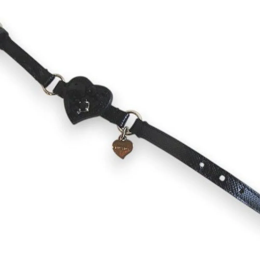 Prada Bracelet Belt with Bijoux Heart Motif Blackish Black - Picture 2 of 9